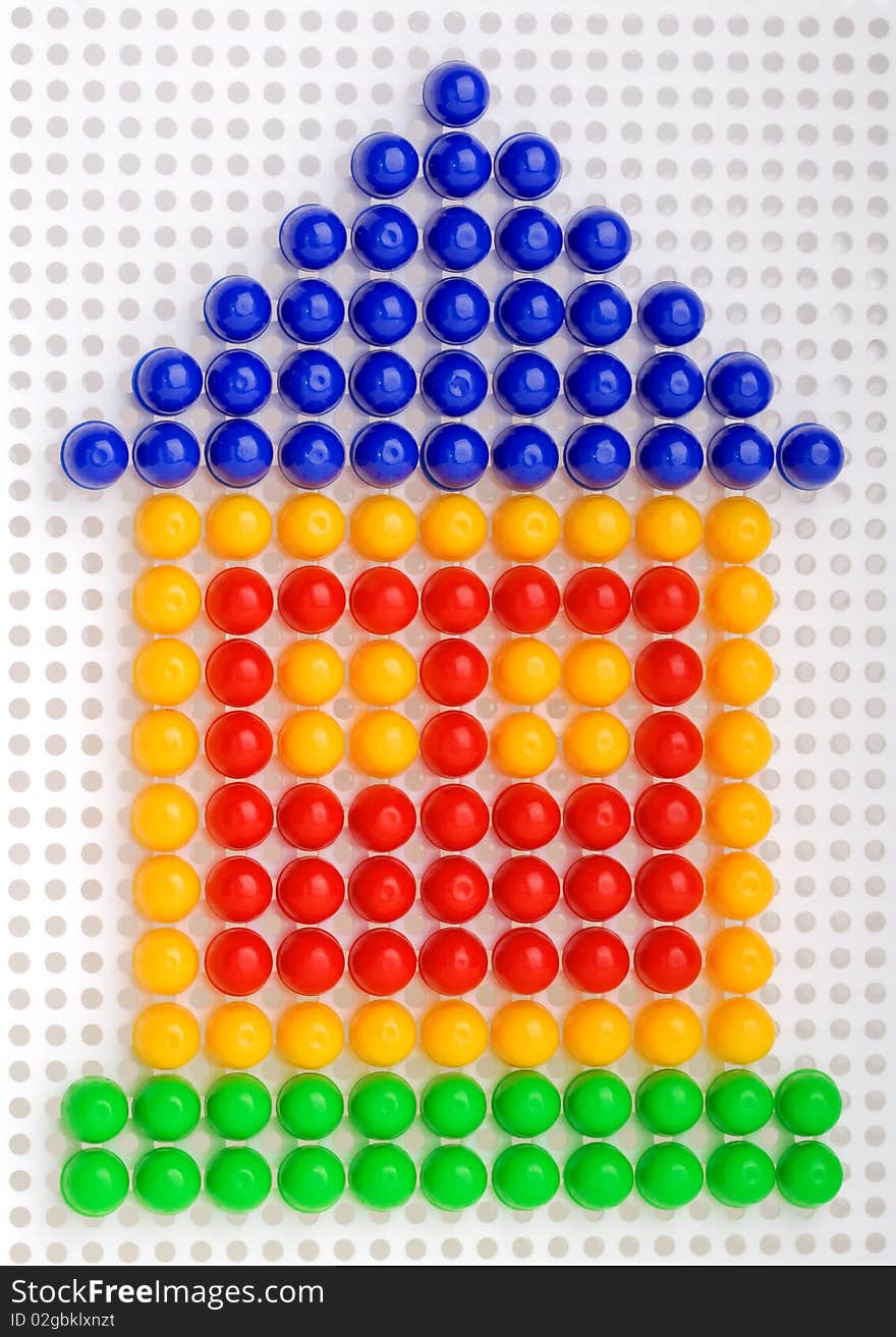 Conceptual Home Symbol Made By Color Mosaic