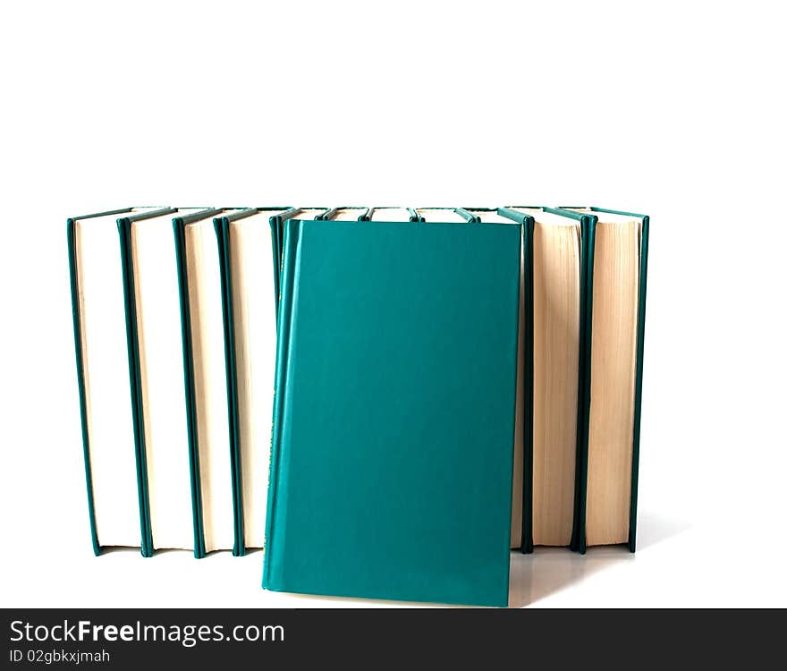 Books on a white background