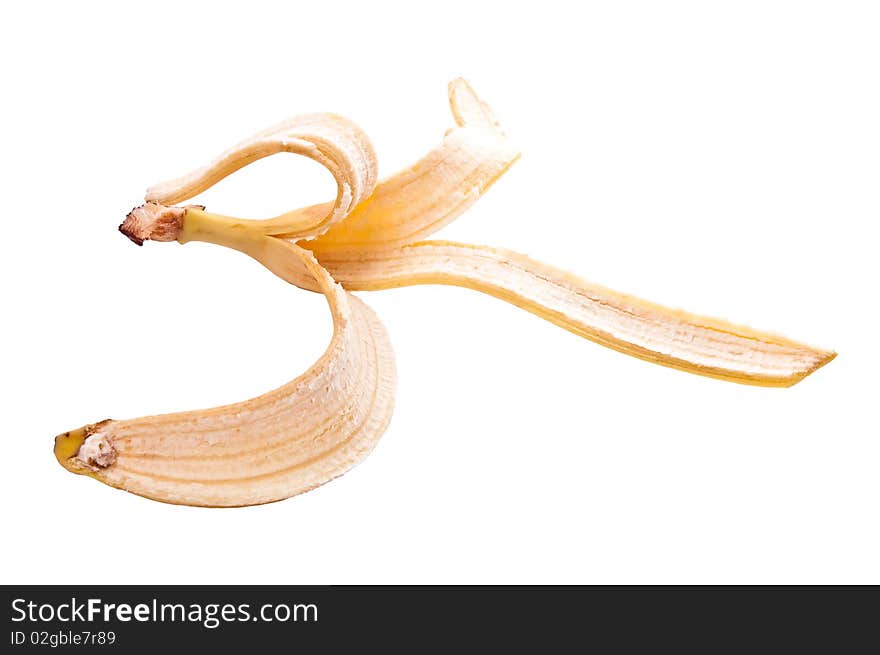 A banana peel isolated on white background