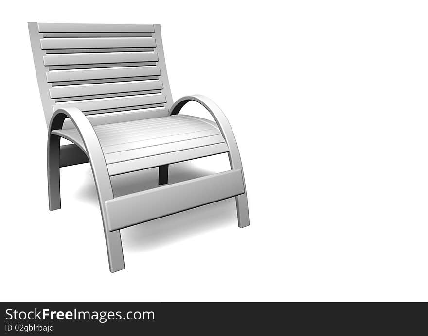 3D rendered deck chair, can be used for print or web