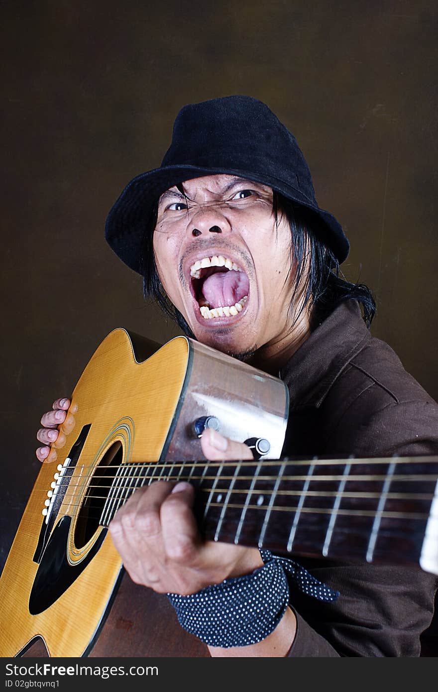 Crazy Guitar man musician