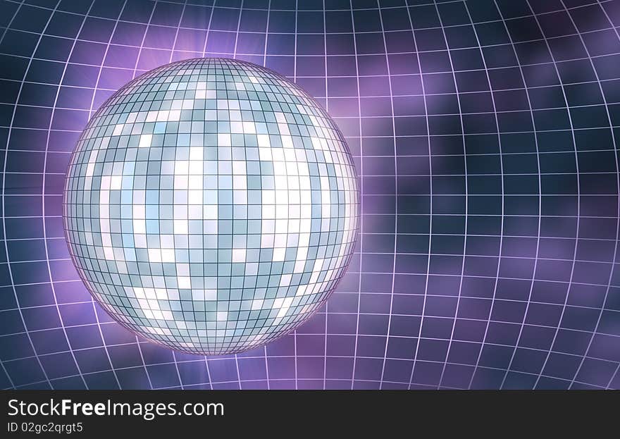 Disco ball abstract background. 3D image