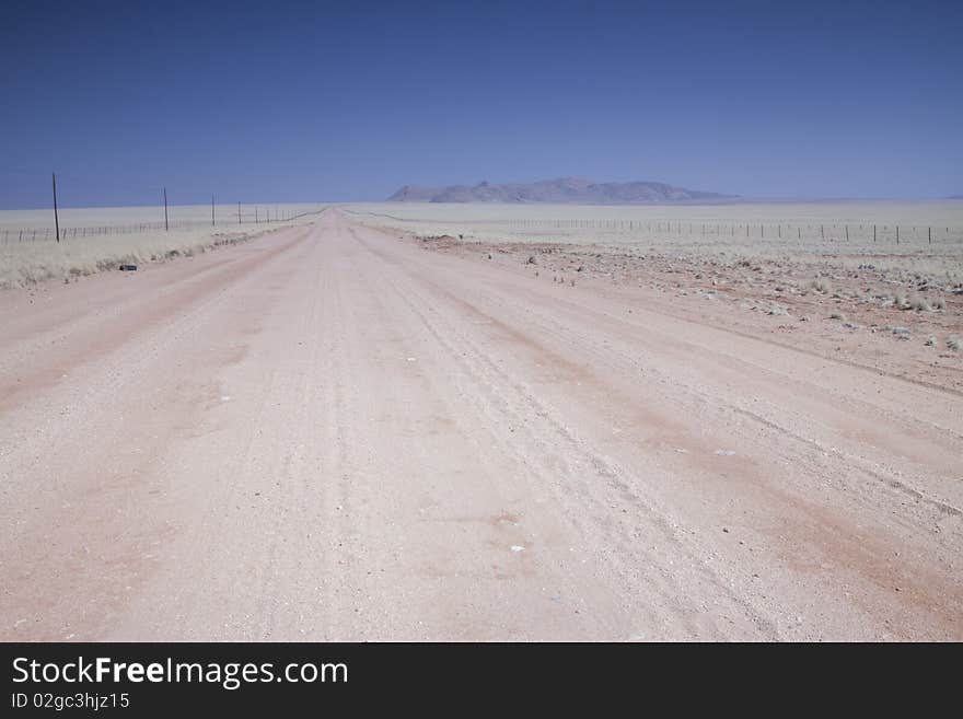 Image of a gravel road in the Namibian Desert Africa. Image of a gravel road in the Namibian Desert Africa