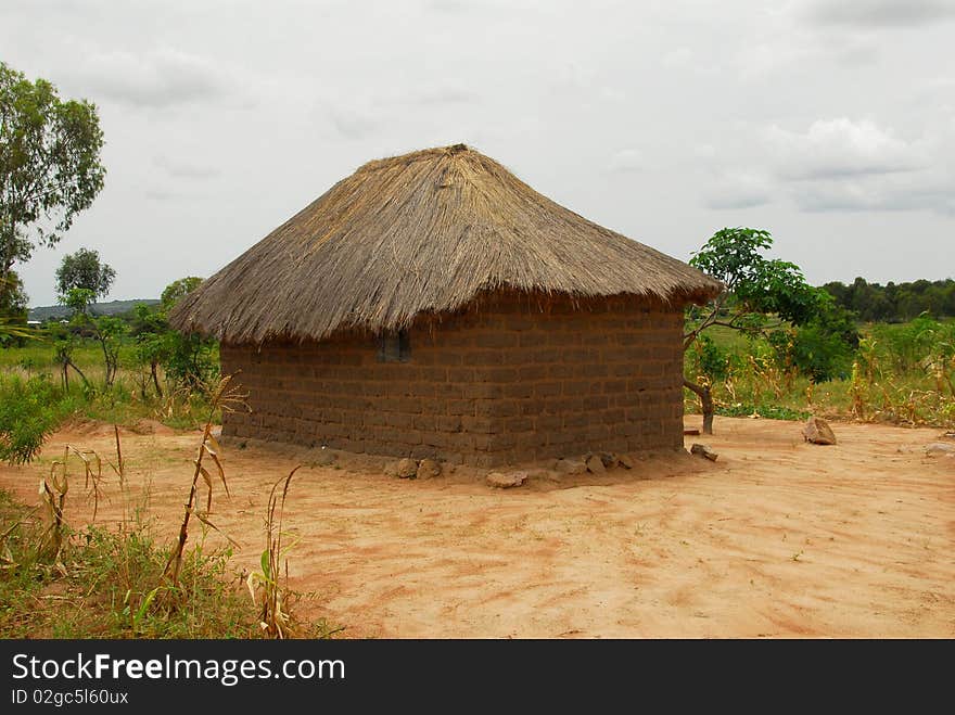 A mud hut in Africa. A mud hut in Africa