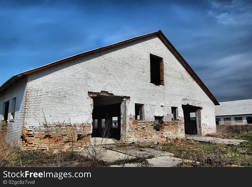 Near Chernobyl area. Modern ruins. Ukraine. Kiev region. Near Chernobyl area. Modern ruins. Ukraine. Kiev region