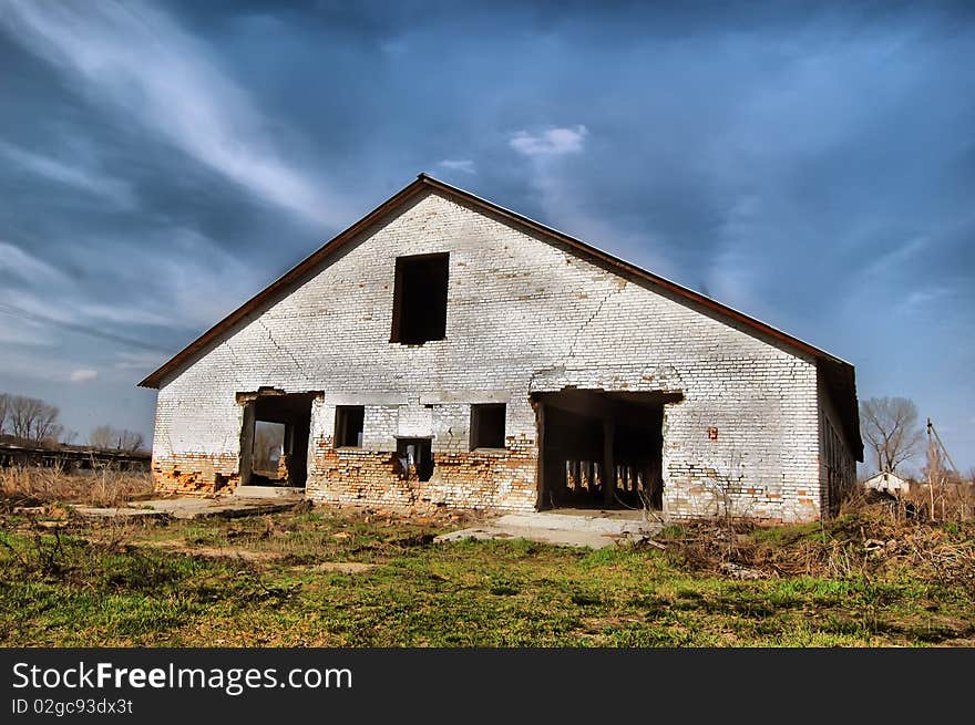 Near Chernobyl area. Modern ruins. Ukraine. Kiev region. Near Chernobyl area. Modern ruins. Ukraine. Kiev region