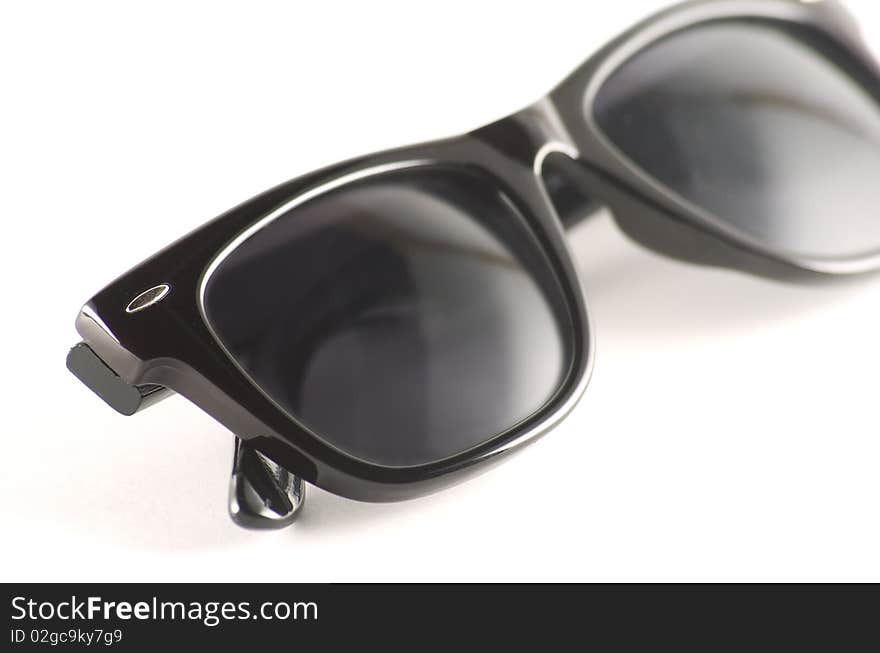 Trendy Black Sun Glasses On A White Background