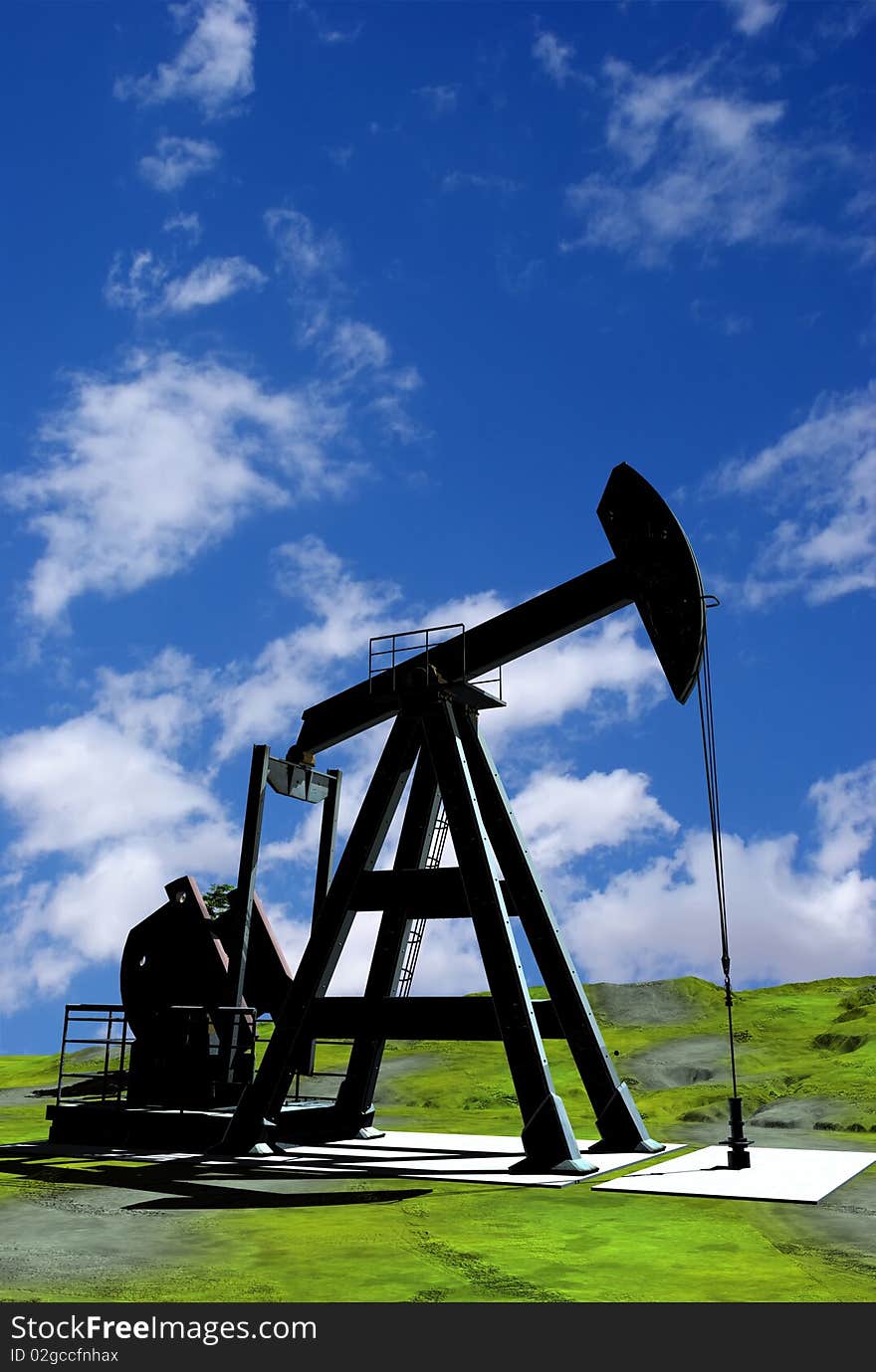 Technique for oil in a landscape.