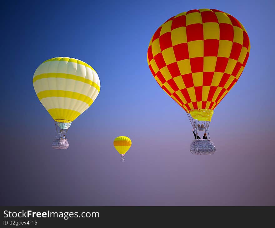 Balloons against the blue sky. Balloons against the blue sky