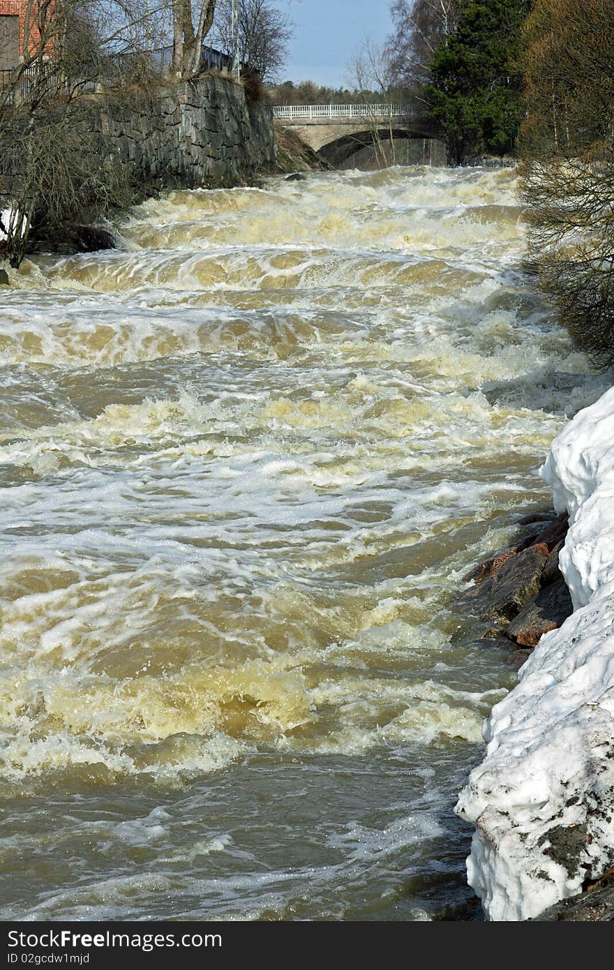 Rough spring waters.