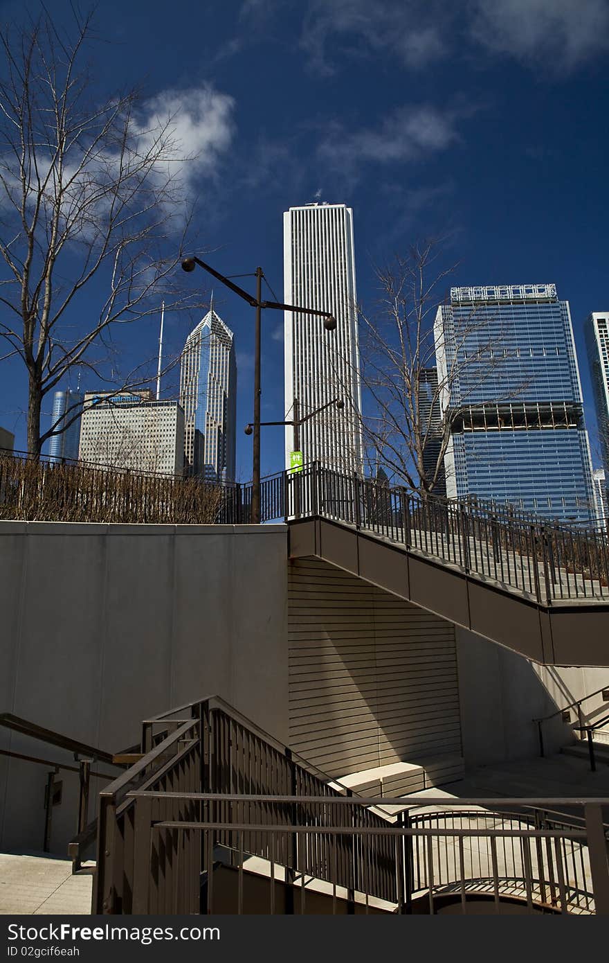 Building Chicago in the end of the winter. Building Chicago in the end of the winter