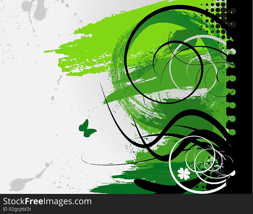 Floral retro grunge colourful background. Floral retro grunge colourful background