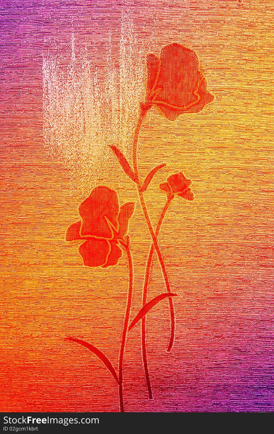 Amazing poppies on the  canvas background. Amazing poppies on the  canvas background.