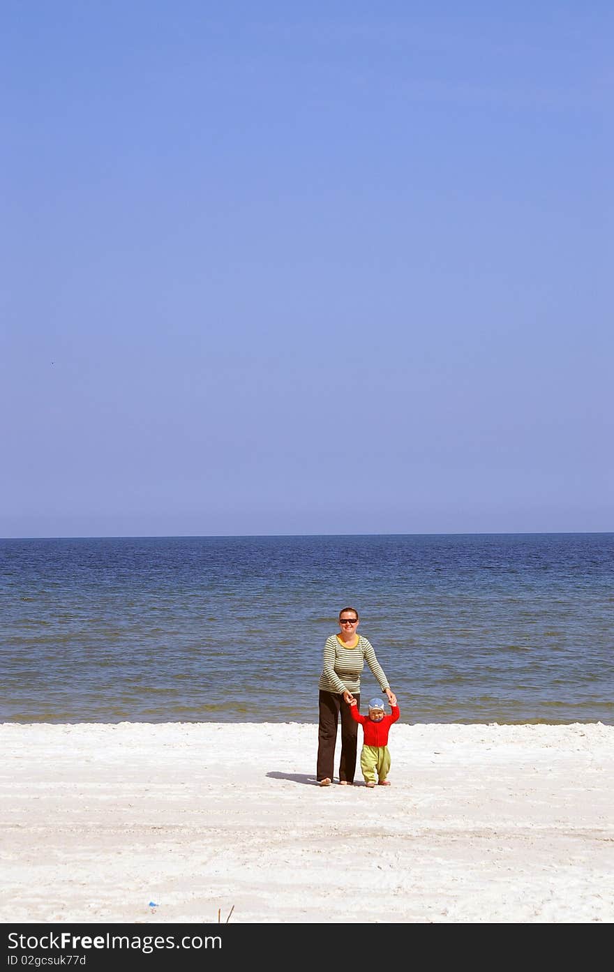 Fun and science of walking on beach, first steps. Fun and science of walking on beach, first steps