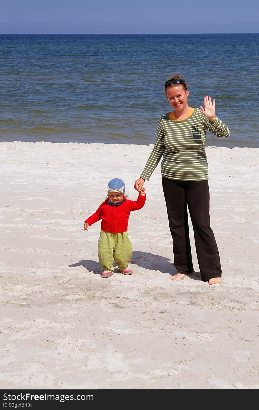 Fun and science of walking on beach, first steps. Fun and science of walking on beach, first steps