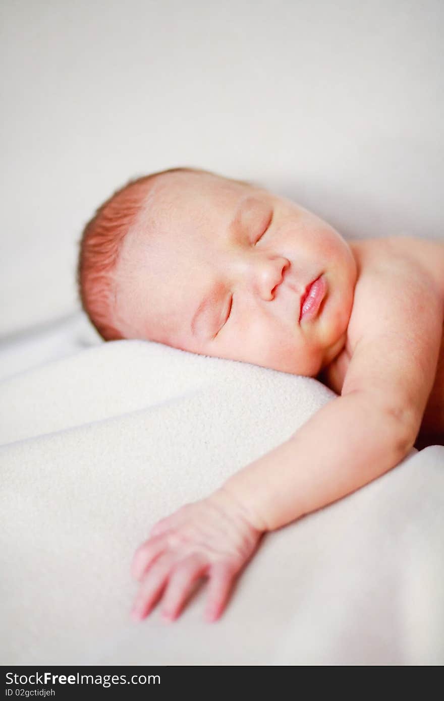 Adorable newborn baby. sweet sleeping