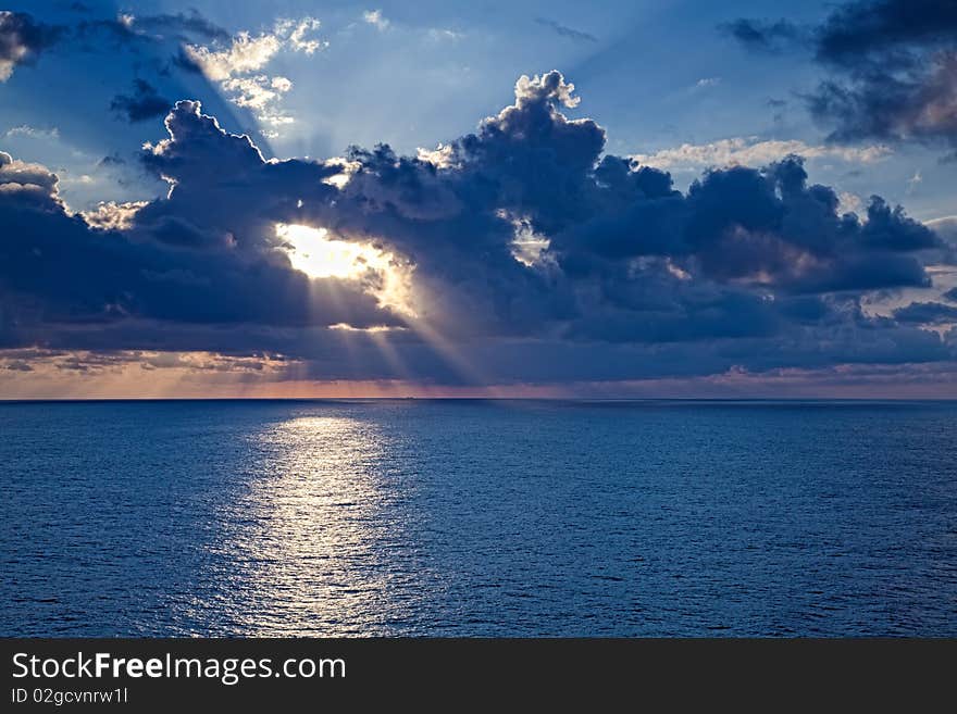 Sunset on the Caribbean