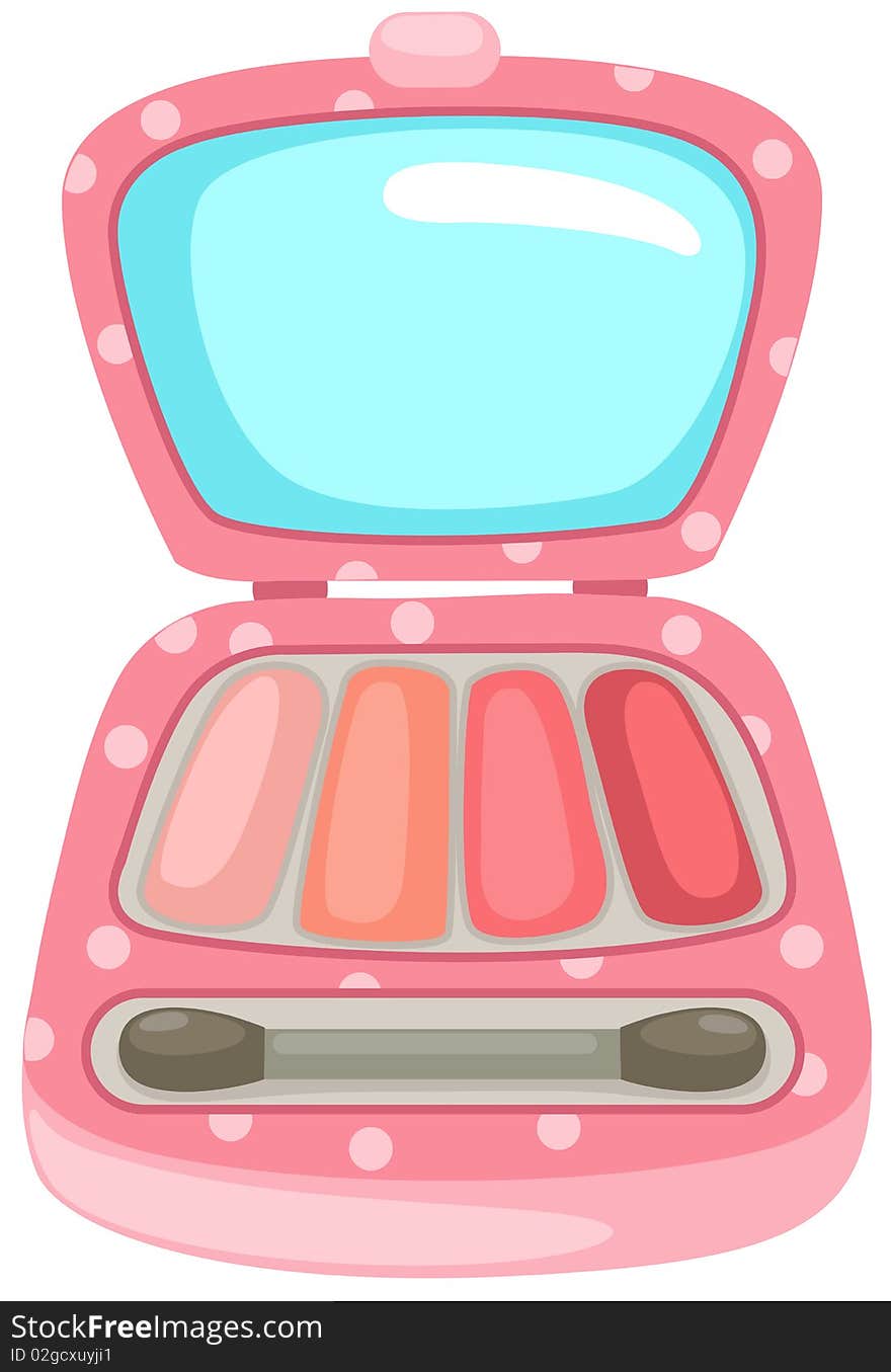 Illustration of isolated eyeshadow on white background