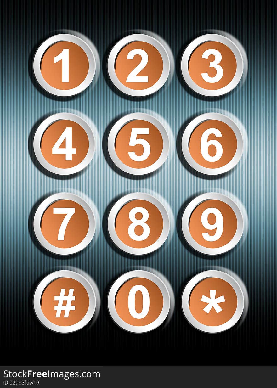 Orange numbers keyboard business conceptual. Background