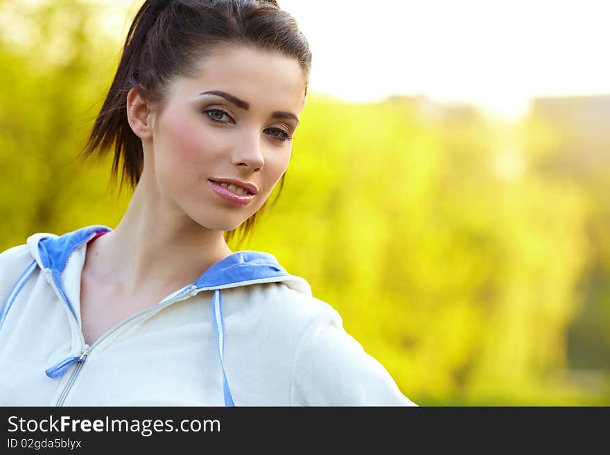 Fitness woman in park