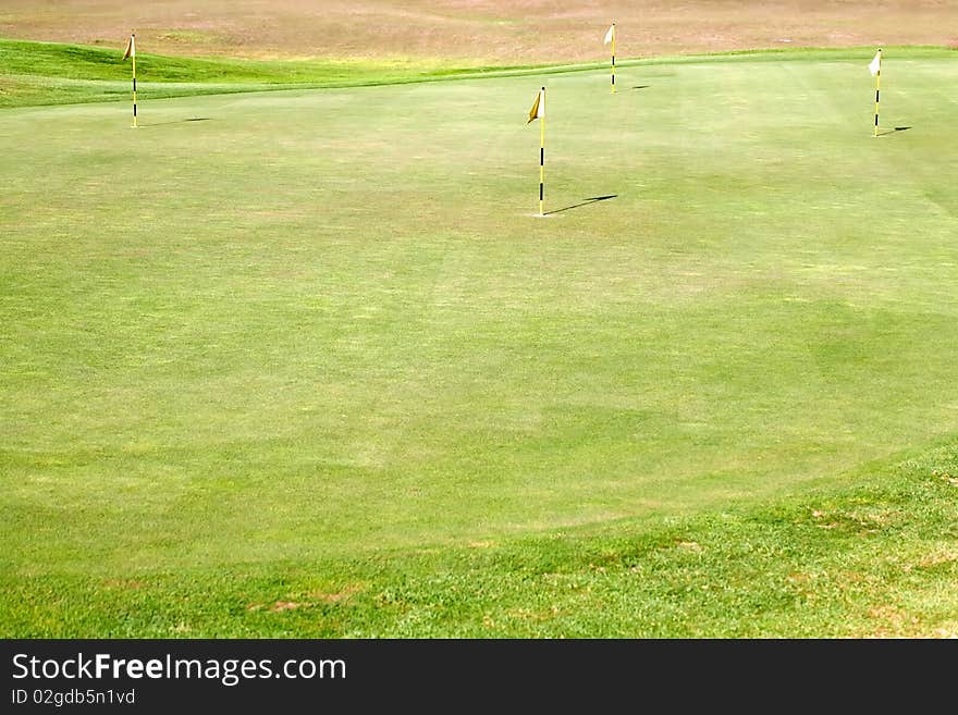 Putting green in the autum .