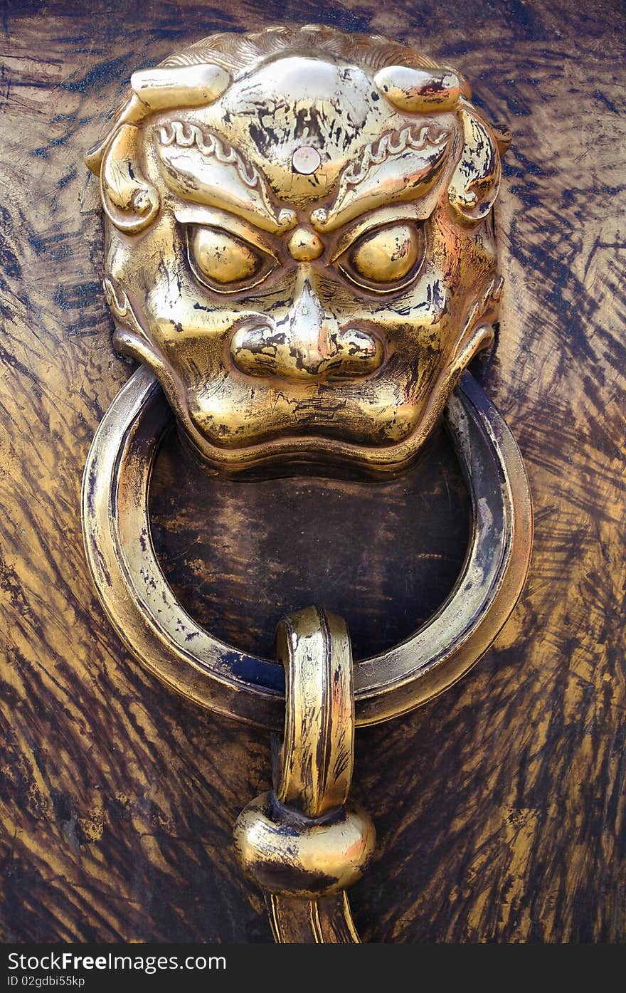 This picture photography in Beijing Forbidden City. an ancient copper system tiger.