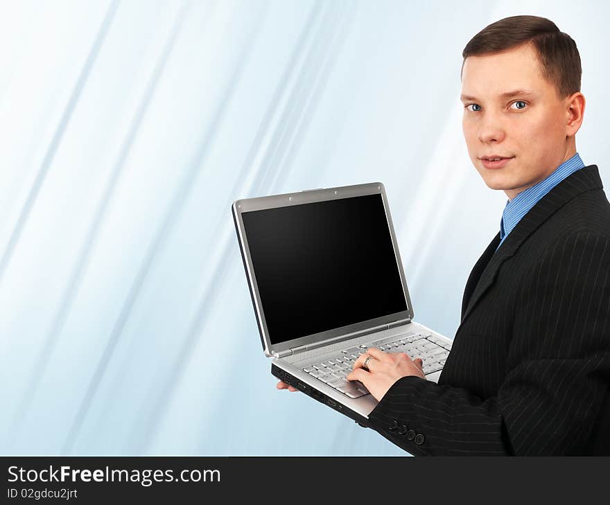 Businessman with laptop