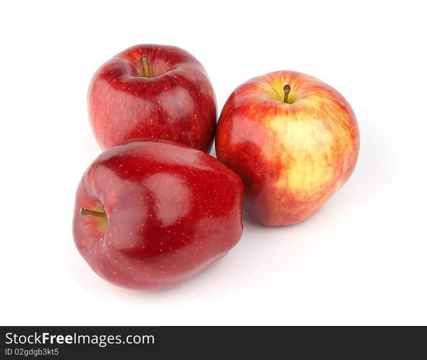 Red apples isolated on a white background