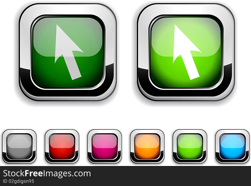 Cursor realistic icons. Empty buttons included. Cursor realistic icons. Empty buttons included.