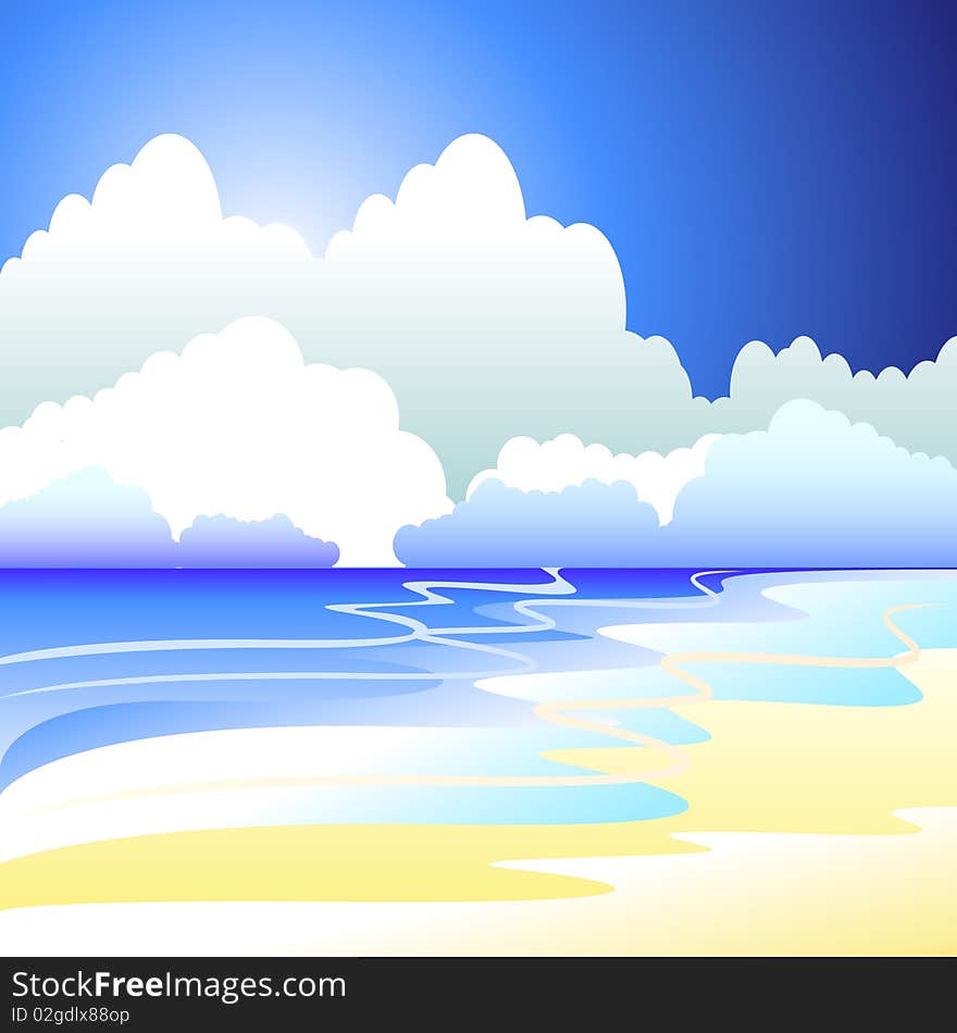 Vector Illustration Of Sea