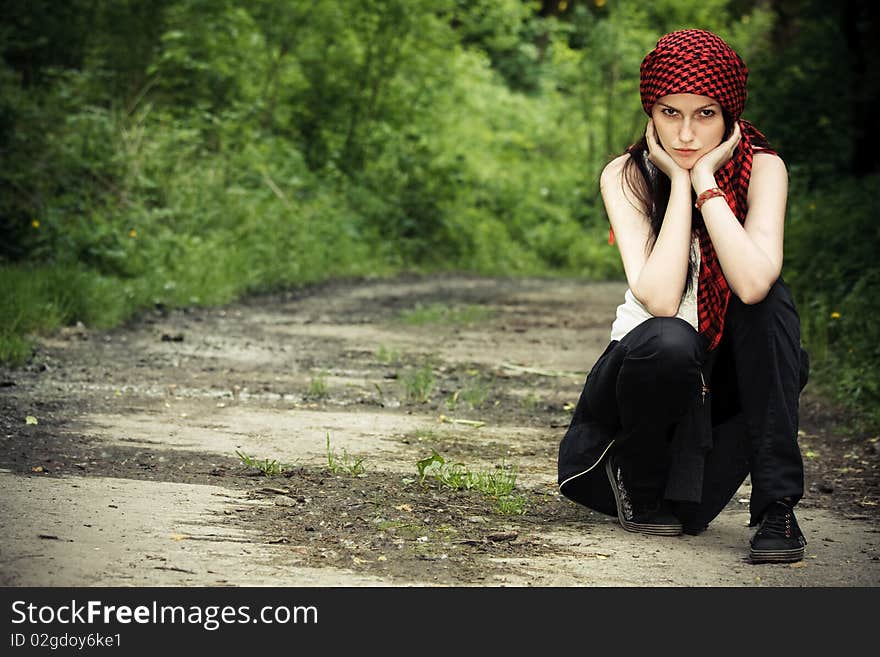 Girl in a red kerchief