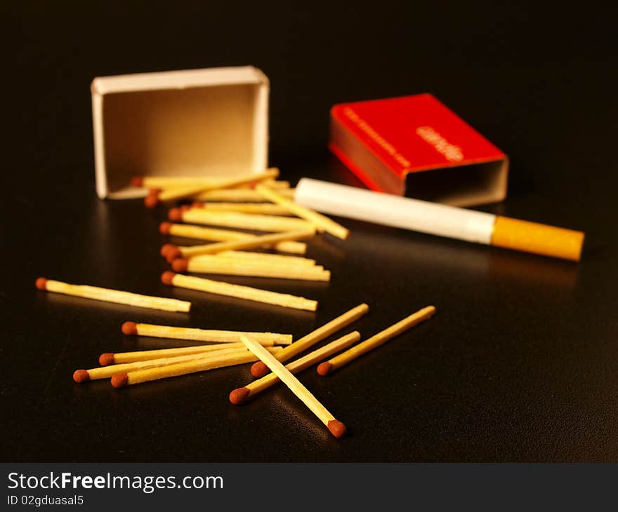 Matches and cigarette