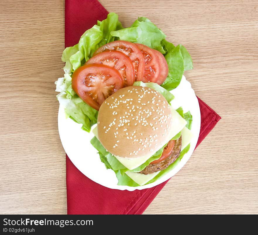 Tasty fresh beef burger with cheese. Tasty fresh beef burger with cheese