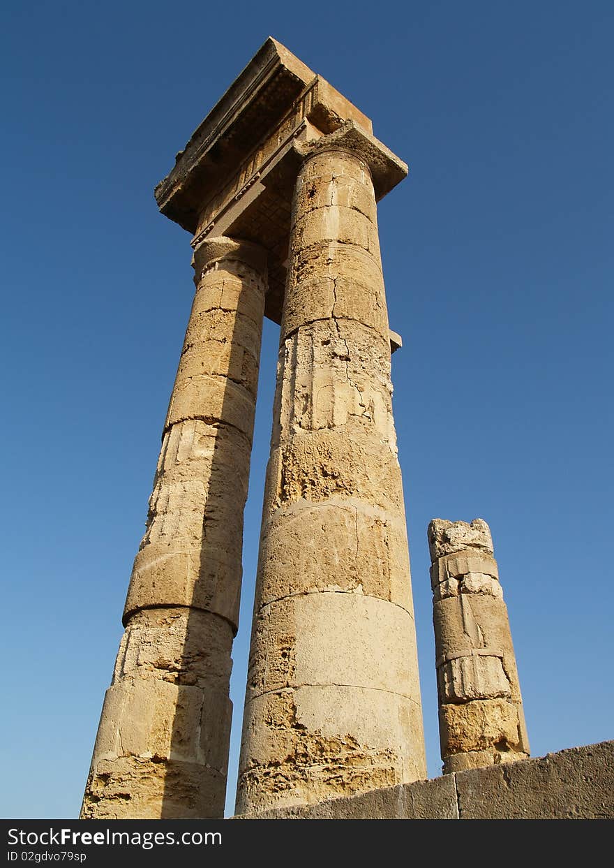 Ruins of amphitheatre in Rhodos, Greece