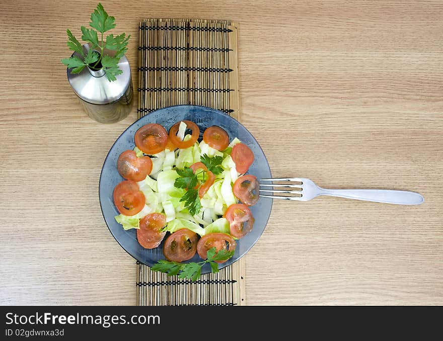 Table setting for a light healthy lunch. Table setting for a light healthy lunch