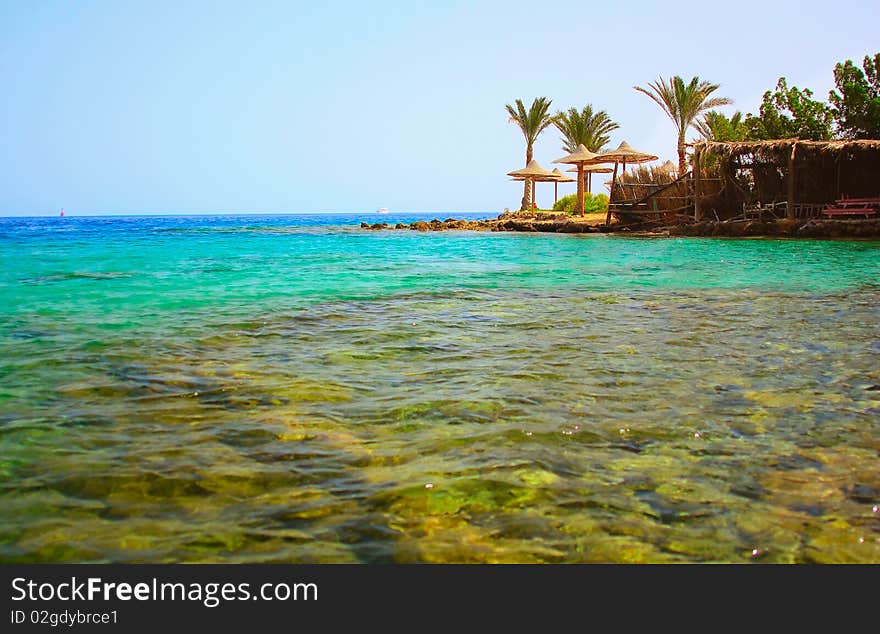 Beach with turquoise water and pure. Beach with turquoise water and pure