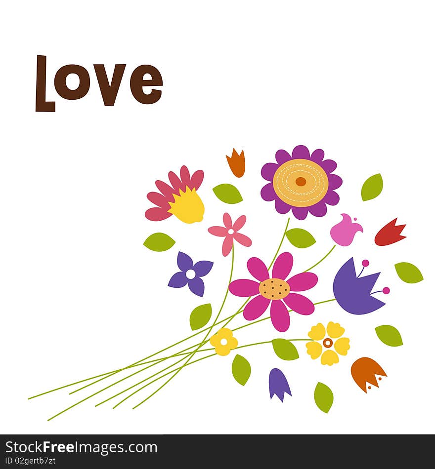 Vector illustration of Bouquet of flowers. Vector illustration of Bouquet of flowers.