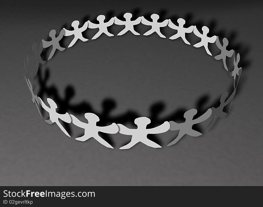 United people chain with shadows, can be used for web or print