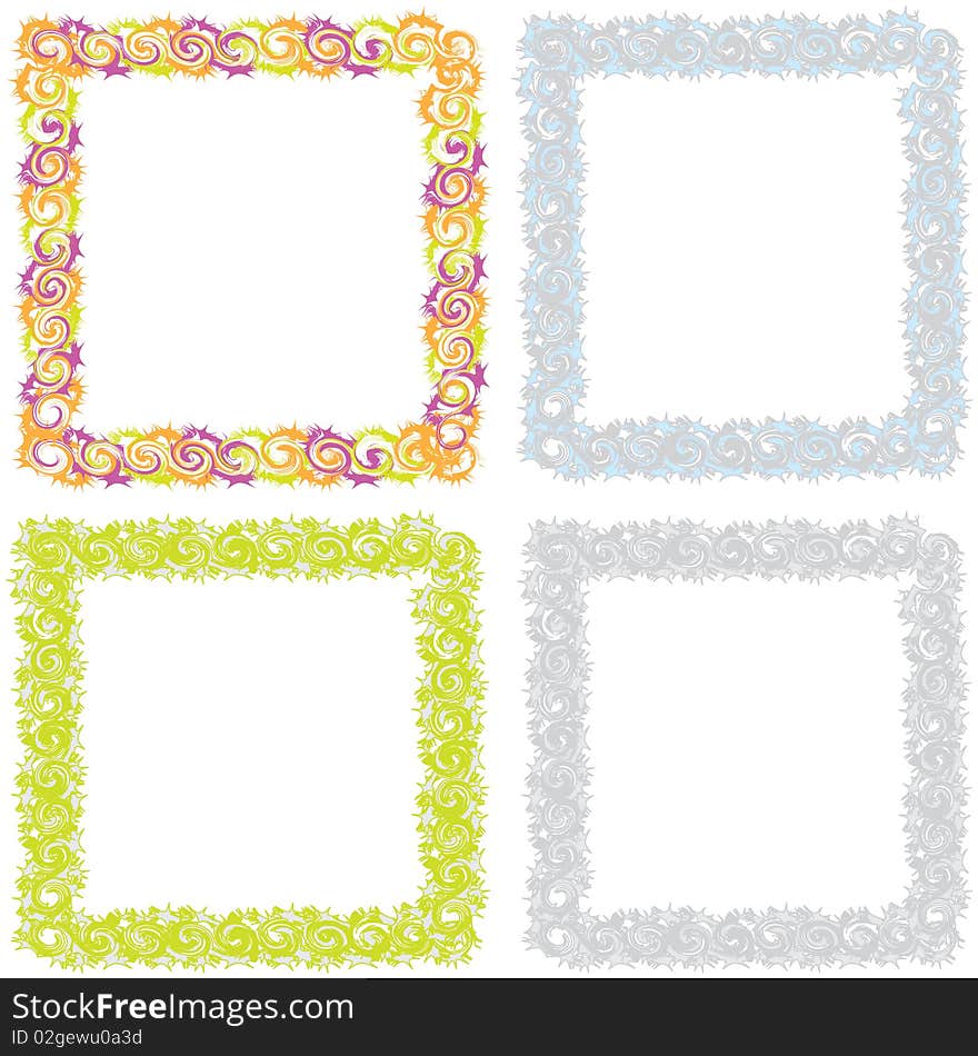 Set of frames with abstract elements