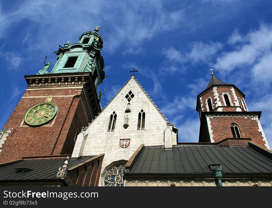 A picture of the Wawel Castle in Krakow