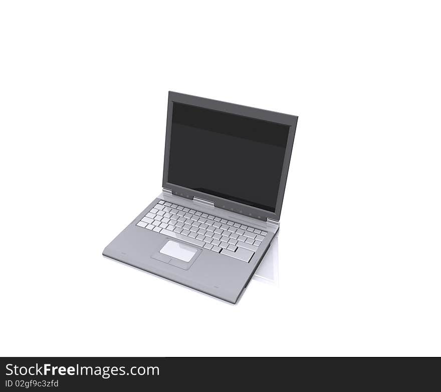 3d Laptop isolated on white