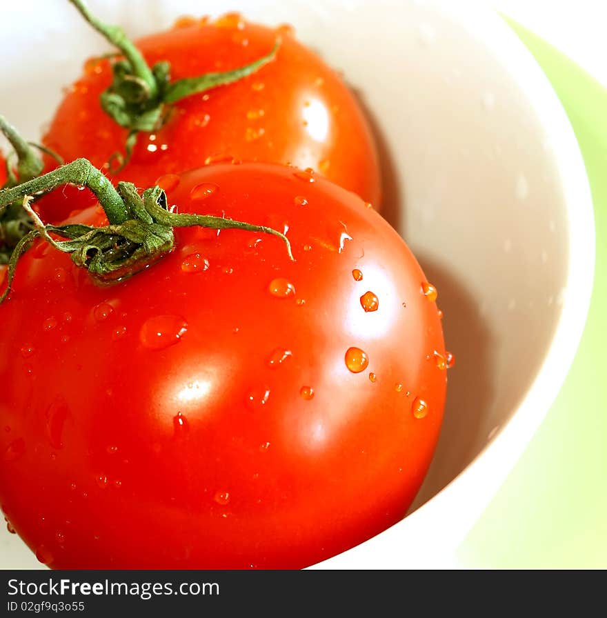 tomatoes with water drops