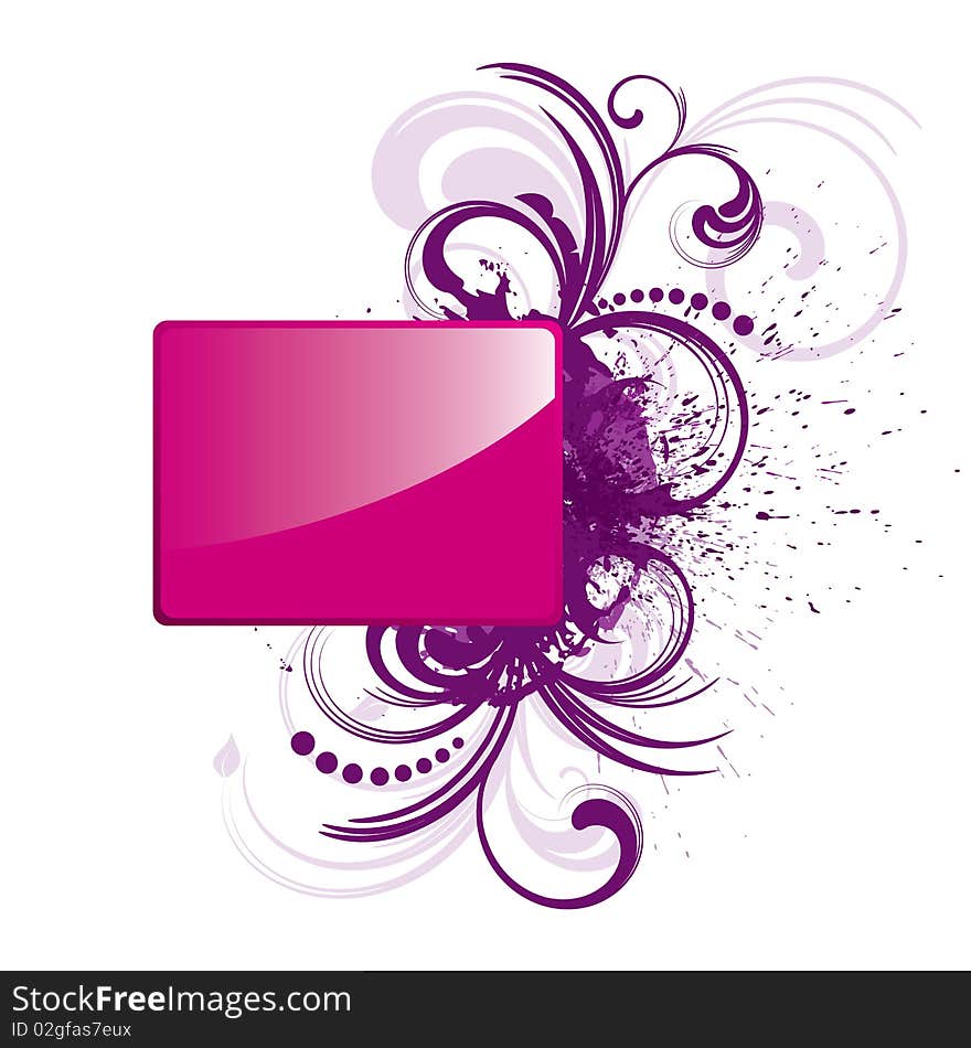 Glossy rectangle on grunge background. Glossy rectangle on grunge background