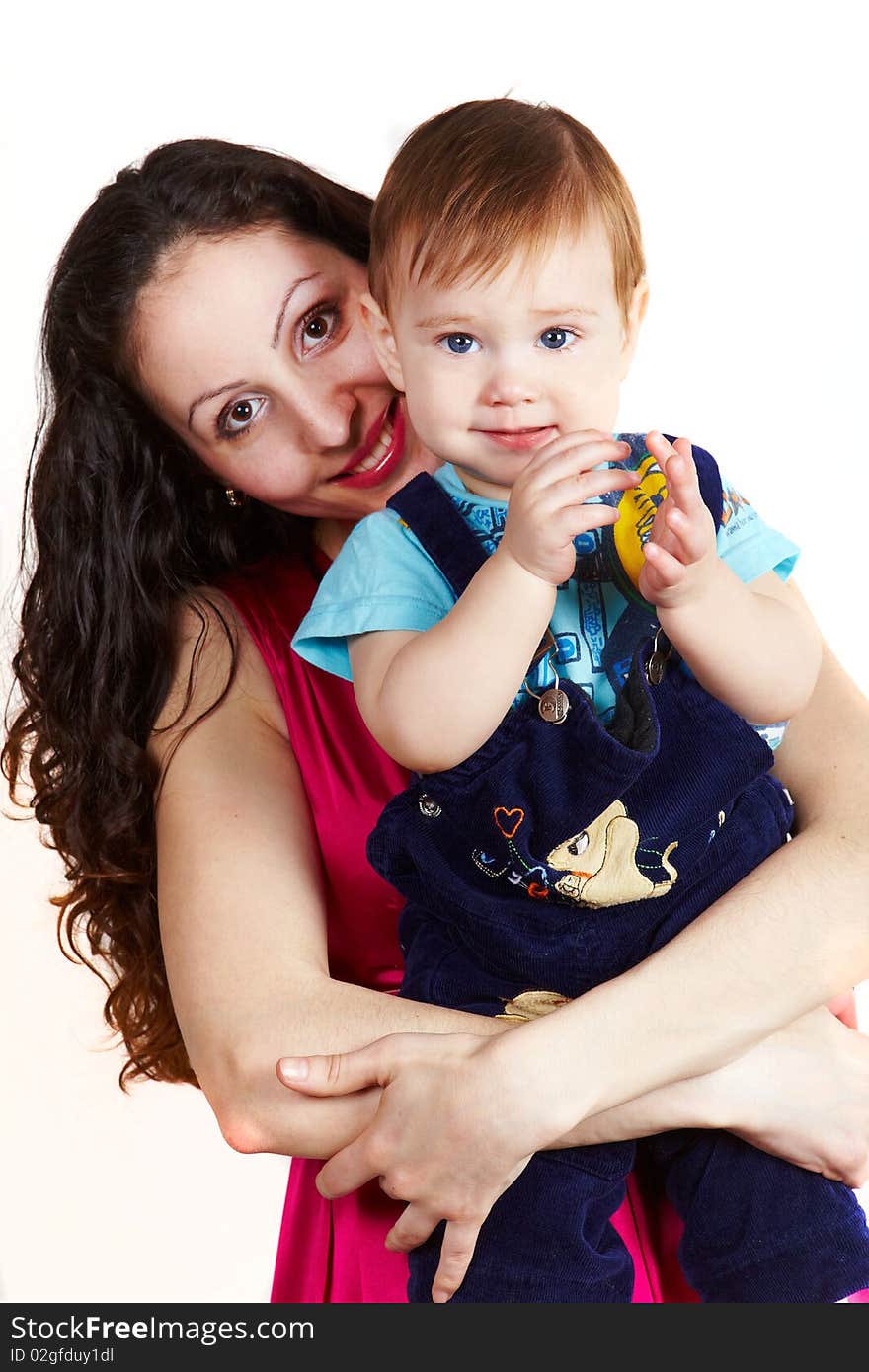 Mother with son carring on hands 1