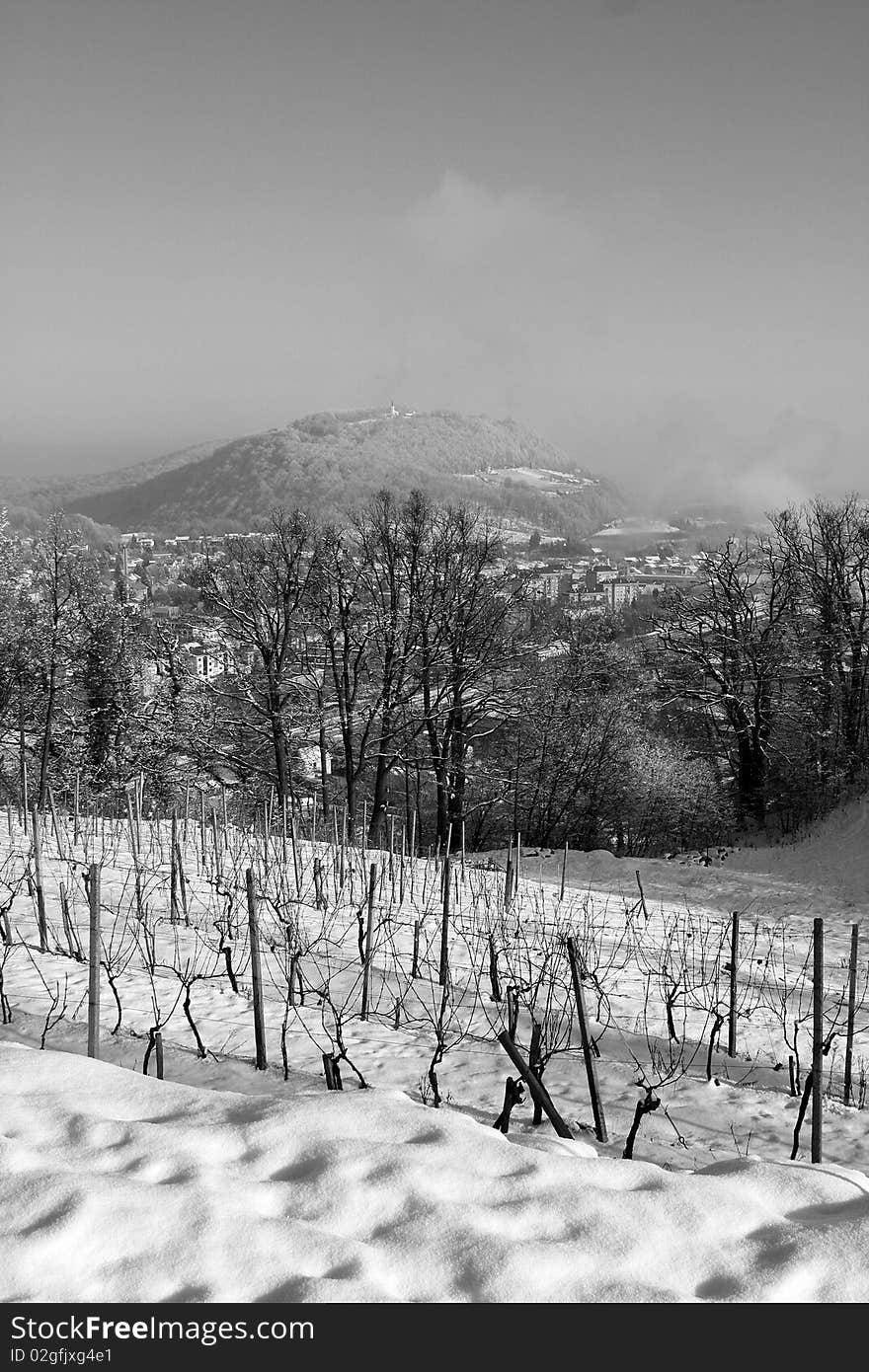 A late day in winter time landscape. A late day in winter time landscape