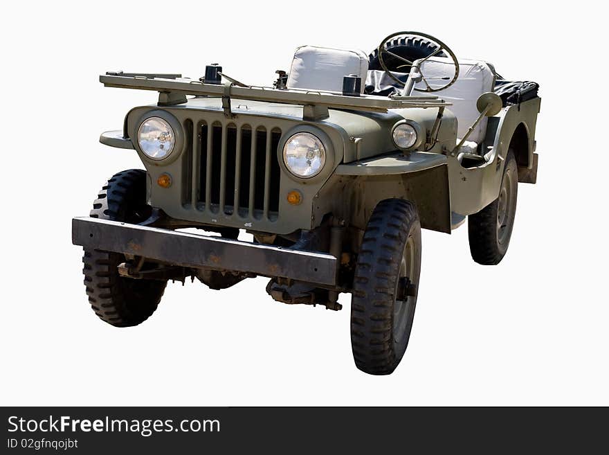 4x4 vintage army car isolated