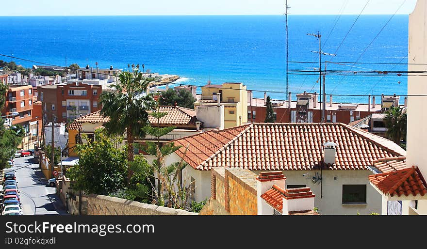 Seaside view. Spain city. Europe. Seaside view. Spain city. Europe.