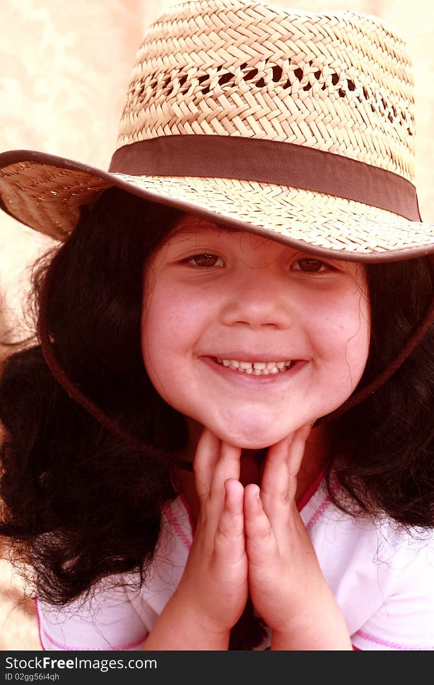 Cute Little Girl In Cowboy Hat