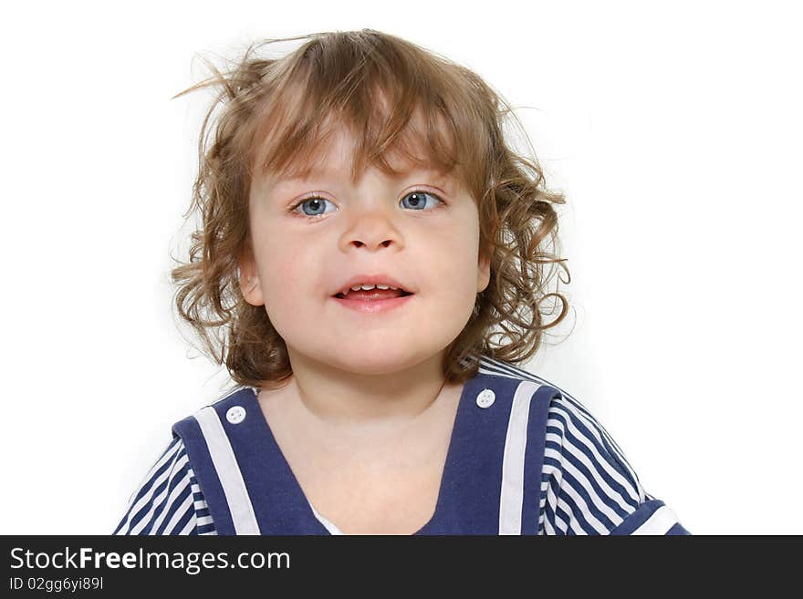 Studio portrait of cute toddler girl