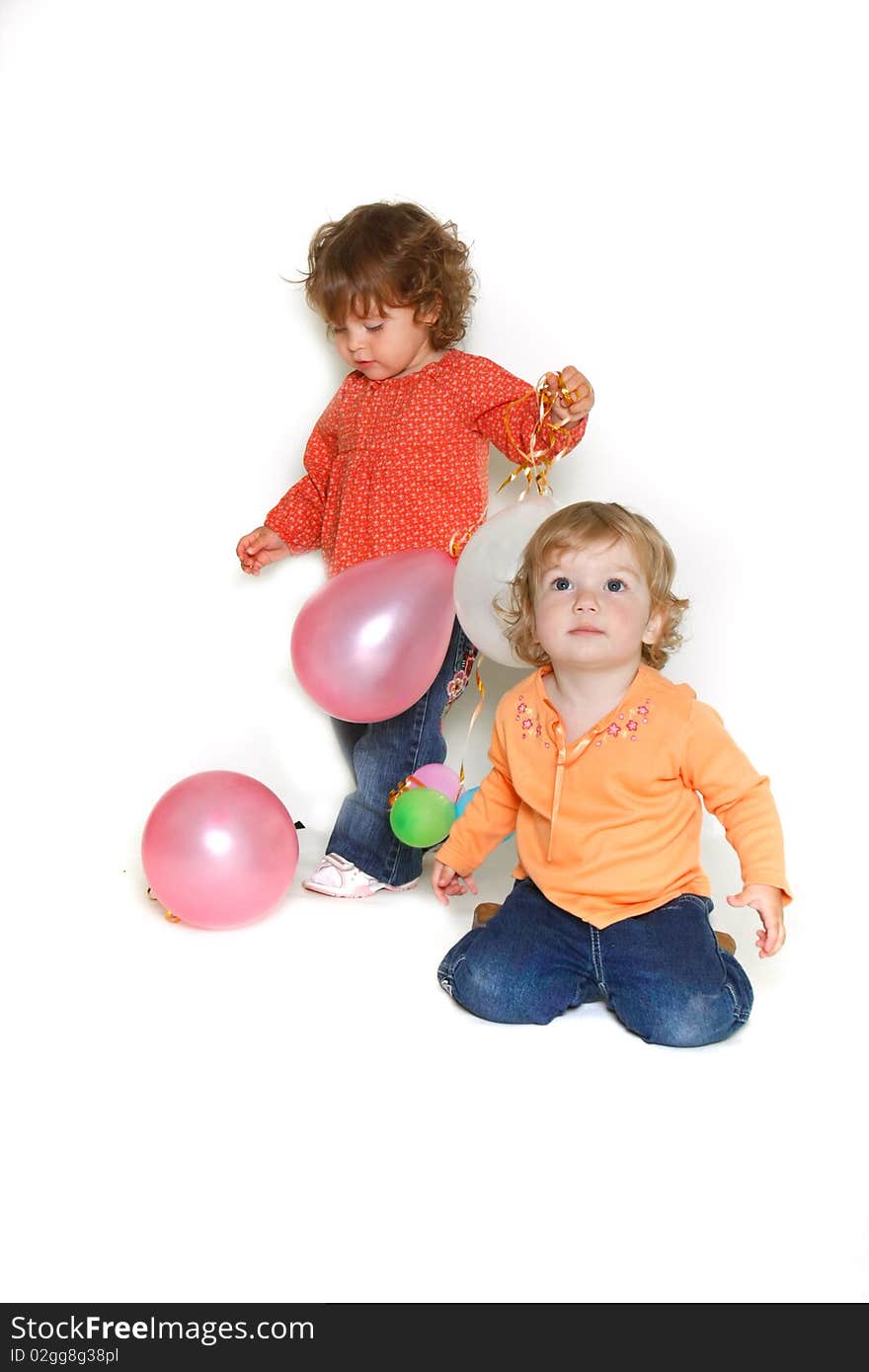 Two Girls With Colorful Balloons